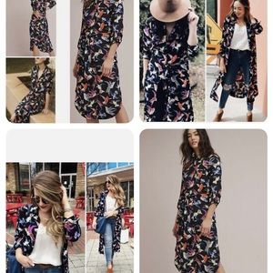 Anthropologie Maeve Martina Bird Print Belted Button Up Shirtdress Sz. 10